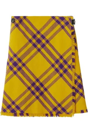 Burberry Check-pattern frayed kilt