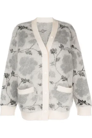 JNBY Floral intarsia-knit V-neck cardigan