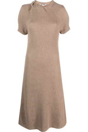 Stella McCartney Short-sleeve ribbed-knit midi dress