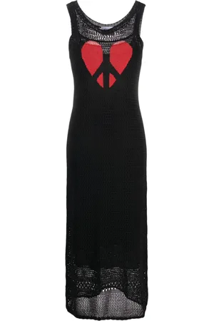 Moschino Scoop-neck open-knit dress