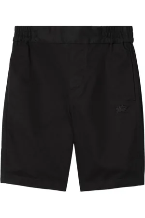 Burberry Equestrian Knight-embroidered cotton shorts