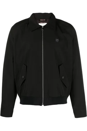 Maison Kitsuné Fox-appliqué cotton bomber jacket