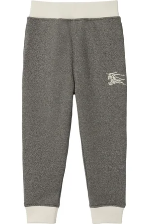 Burberry Equestrian Knight-embroidered cotton track pants