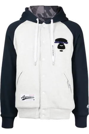 A Bathing Ape Logo-appliqué colour-block bomber jacket