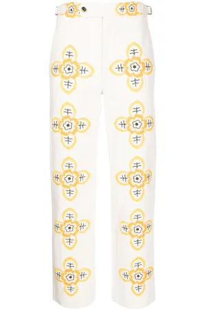 BODE Buttercup embroidered straight-leg trousers