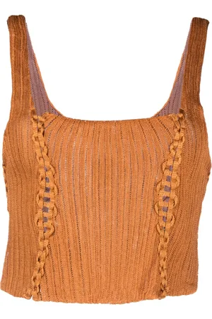 Isa Boulder Square-neck knitted cropped top