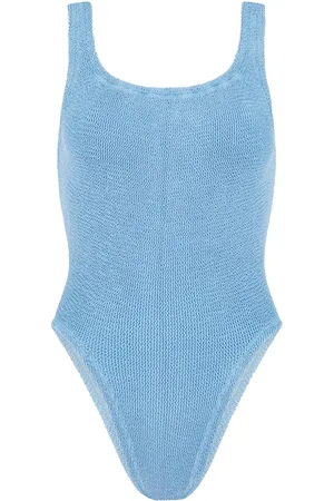 Hunza G Square Neck seersucker swimsuit