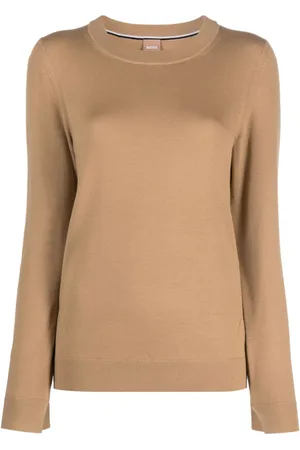 HUGO BOSS Logo-plaque crew-neck jumper