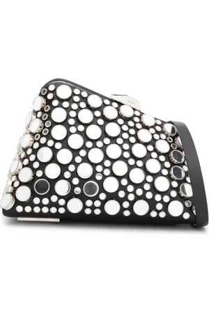 The Attico Midnight stud-embellished leather clutch bag