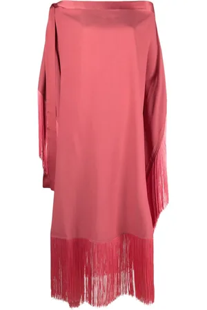 ‎Taller Marmo‎ Neck tie-fastening fringed crepe midi dress