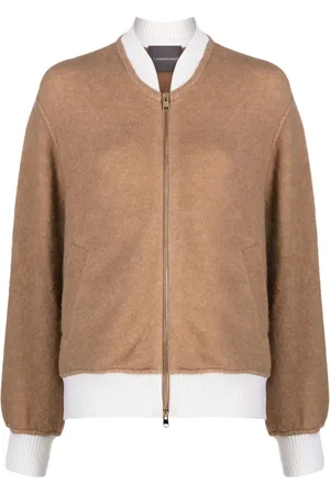LORENA ANTONIAZZI Colour-block zip-up cardigan