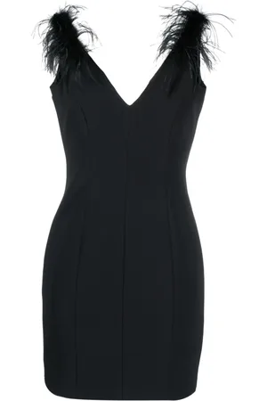 Pinko Feather-detailing V-neck dress