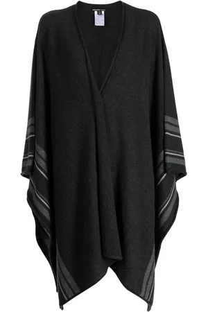 James Perse Striped cashmere poncho