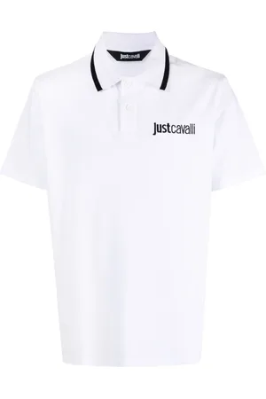 Roberto Cavalli Logo-embroidered cotton polo shirt