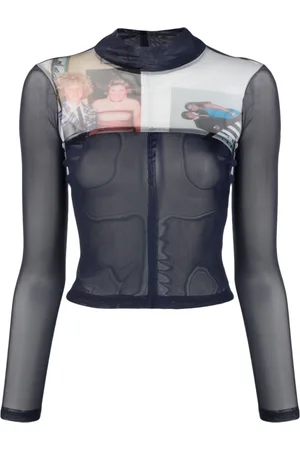 ECKHAUS LATTA Prom cropped mesh top