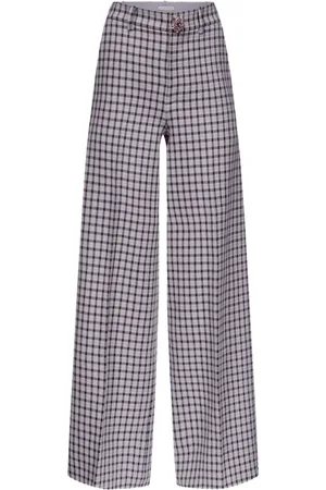 AREA Checked wide-leg trousers