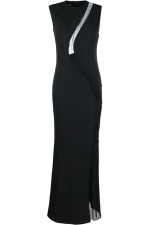 Pinko Round-neck semi-sheer dress