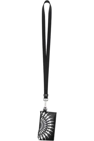 Neil Barrett Thunderbolt-print leather card holder
