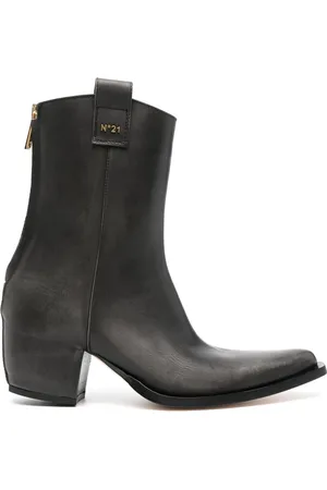 Nº21 60mm pointed-toe leather ankle boots