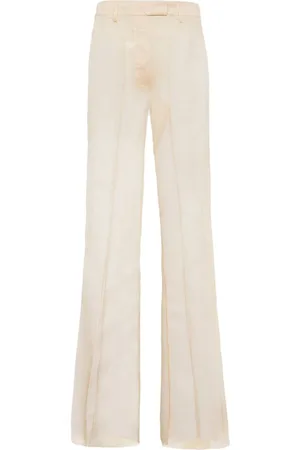 Prada Pressed-crease organza trousers