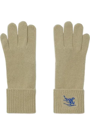Burberry EKD-embroidered knitted gloves