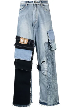 Natasha Zinko Patchwork cargo mid-raise jeans