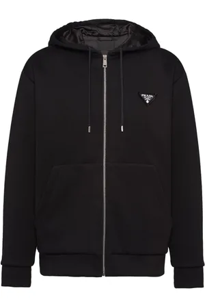 Prada Logo-appliqué zip-up hoodie