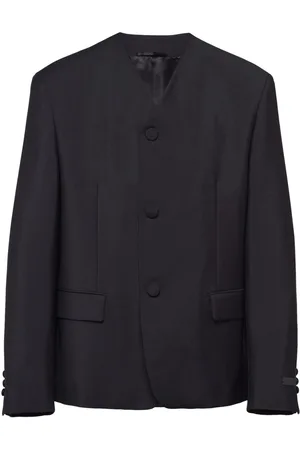 Prada Triangle-logo wool blazer