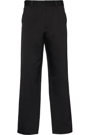 Prada Cotton-silk straight-leg trousers
