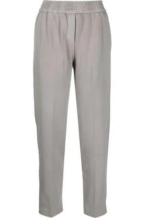 Circolo Elasticated-waist cotton-blend tapered trousers