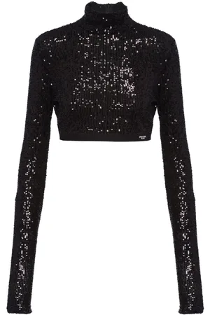 Prada Sequinned cropped top