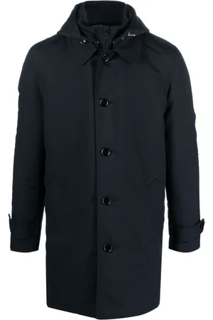 Fursac Detachable-hood single-breasted coat