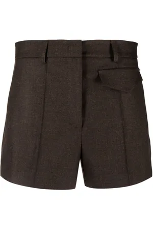 BLANCA Salicaria pleated mid-rise shorts