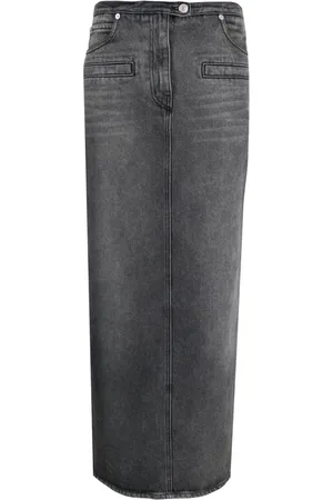 Courrèges Heritage cut-out stonewashed denim skirt
