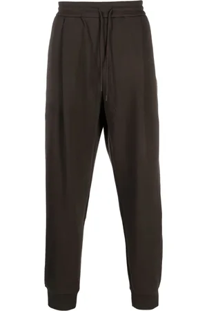 Emporio Armani Drawstring-waistband stretch-cotton track pants