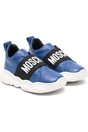 Moschino Logo-print strap leather sneakers