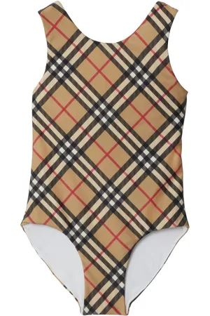 Burberry Round-neck checked swimsuit
