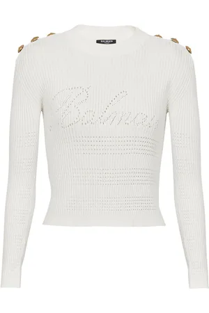 Balmain 6-Button ribbed-knit jumper