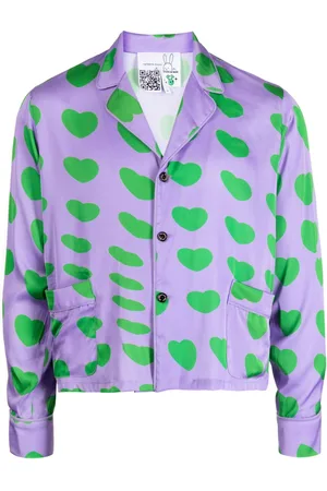 Natasha Zinko Heart-print silk blend shirt
