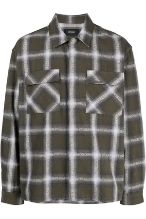 Represent Logo plaid-print cotton-blend shirt