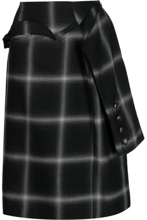 Marina Yee Birkin plaid-check wool skirt