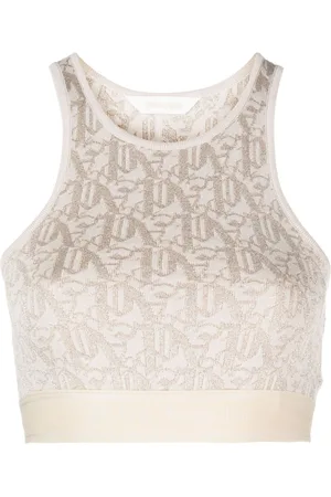 Palm Angels Monogram-jacquard knitted bra