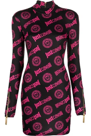 Roberto Cavalli Jacquard logo-motif mini dress