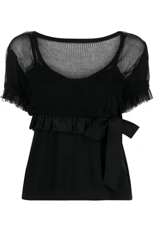 LOUIS VUITTON 2000s ruffle-trimmed short-sleeved blouse