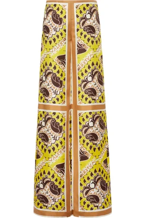 VALENTINO GARAVANI Paisley-print logo branded silk trousers