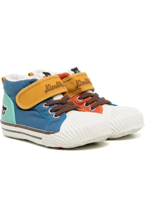 Miki House Colour-block touch-strap sneakers