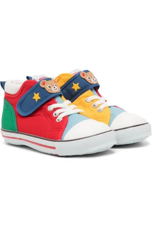 Miki House Colour-block touch-strap sneakers