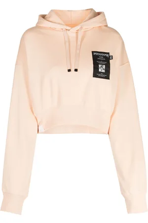 Izzue Logo-patch cropped hoodie