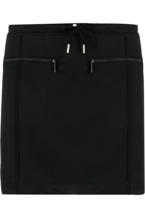 Courrèges Logo-patch drawstring-waist miniskirt