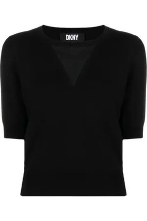 DKNY V-neck cropped jumper